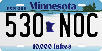 MN license plate 530NOC
