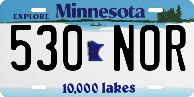 MN license plate 530NOR