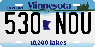 MN license plate 530NOU