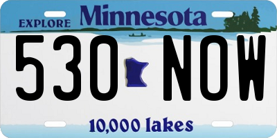 MN license plate 530NOW