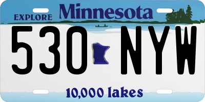 MN license plate 530NYW