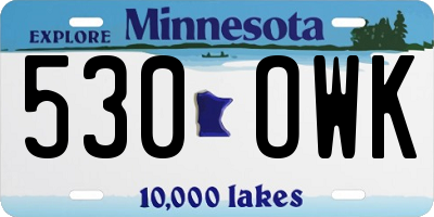 MN license plate 530OWK