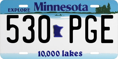 MN license plate 530PGE
