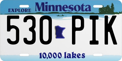 MN license plate 530PIK