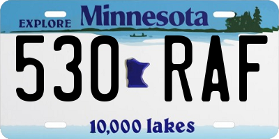 MN license plate 530RAF