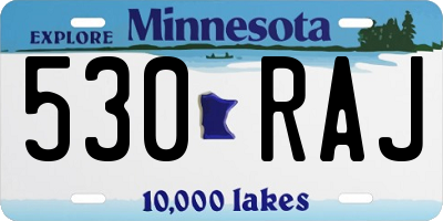 MN license plate 530RAJ