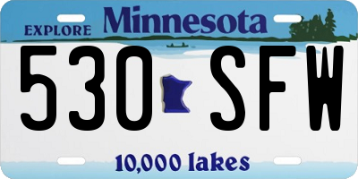 MN license plate 530SFW