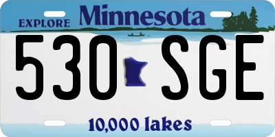MN license plate 530SGE