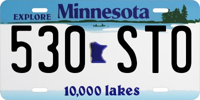 MN license plate 530STO