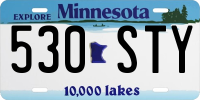 MN license plate 530STY