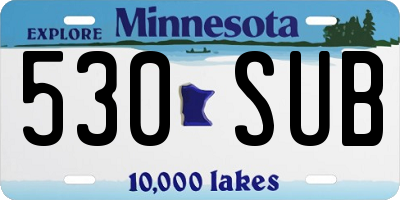 MN license plate 530SUB