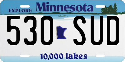 MN license plate 530SUD