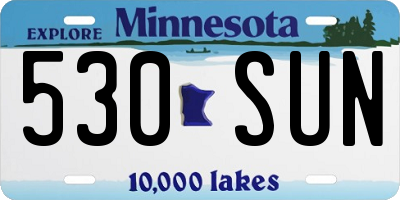 MN license plate 530SUN