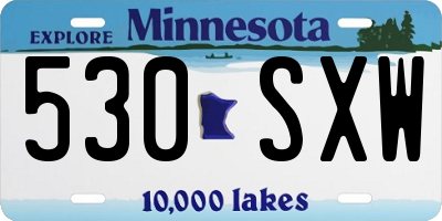 MN license plate 530SXW