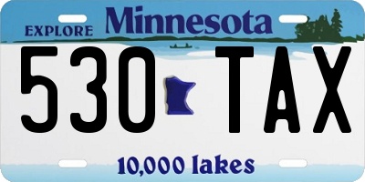MN license plate 530TAX