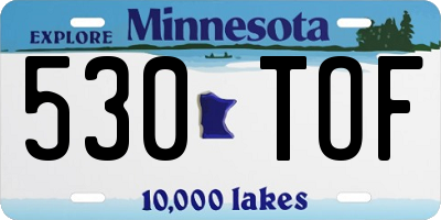 MN license plate 530TOF