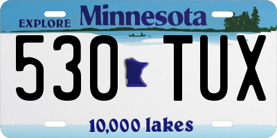 MN license plate 530TUX