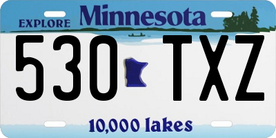 MN license plate 530TXZ