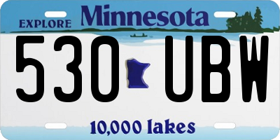 MN license plate 530UBW