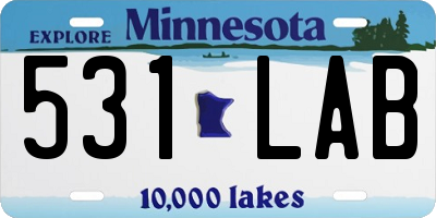 MN license plate 531LAB