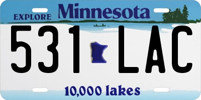 MN license plate 531LAC