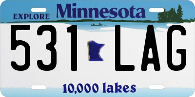 MN license plate 531LAG