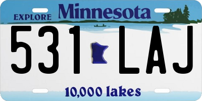 MN license plate 531LAJ
