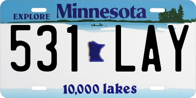 MN license plate 531LAY