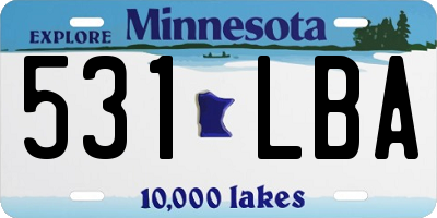 MN license plate 531LBA
