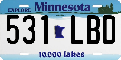 MN license plate 531LBD