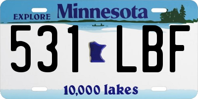 MN license plate 531LBF