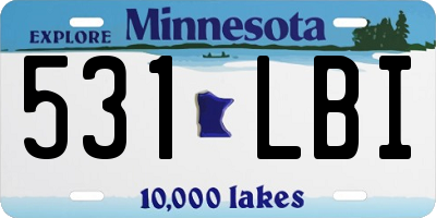 MN license plate 531LBI