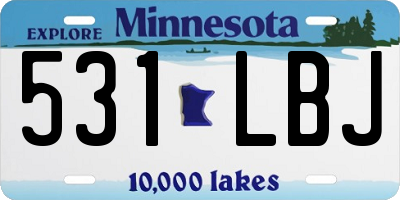 MN license plate 531LBJ