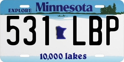 MN license plate 531LBP