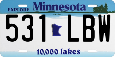 MN license plate 531LBW