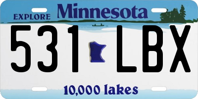 MN license plate 531LBX