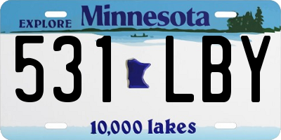 MN license plate 531LBY