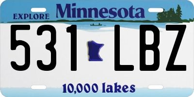 MN license plate 531LBZ
