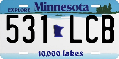 MN license plate 531LCB