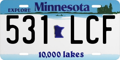 MN license plate 531LCF