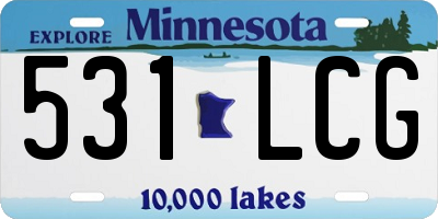 MN license plate 531LCG