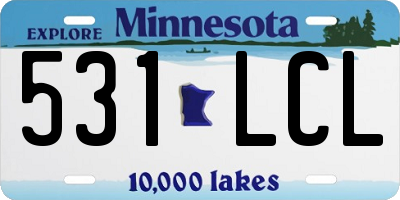 MN license plate 531LCL