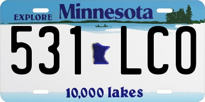 MN license plate 531LCO