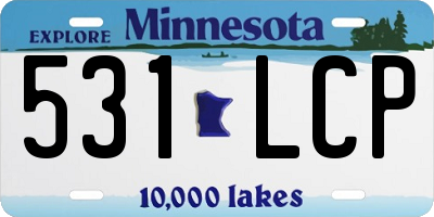 MN license plate 531LCP