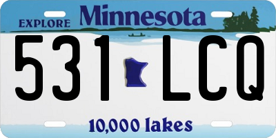 MN license plate 531LCQ