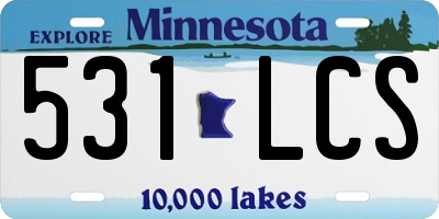 MN license plate 531LCS