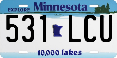 MN license plate 531LCU