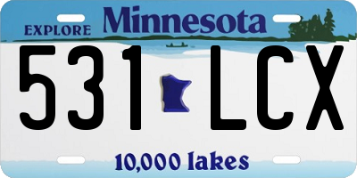 MN license plate 531LCX