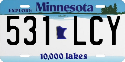 MN license plate 531LCY