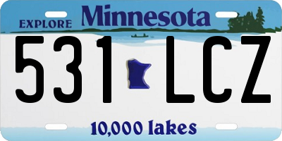 MN license plate 531LCZ